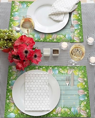 Miniatura 10 de Thanksgiving Blush Pink Table Placemats for Dining Table Set of 4,Cotton Linen Cloth Kitchen Place Mats with Pocket,SquareRectangleRoundOblong