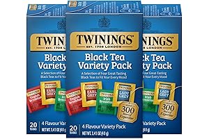 Twinings English Black Tea Variety Pack with Earl Grey, Breakfast Tea, and...