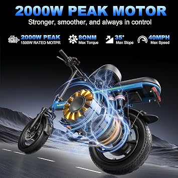 Lightweight Folding Mini Electric Bike for Adults14 Inch Electric Bicycles Ebike,2000W/1000W, 52V 25Ah & 48V 13Ah,5080 Mile Long-Range, Removable Battery