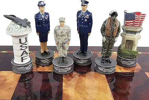 Miniatura 8 de US Military - Juego de ajedrez de 16 piezas para hombre, marines de la Fuerza Aérea de la Armada del Ejército