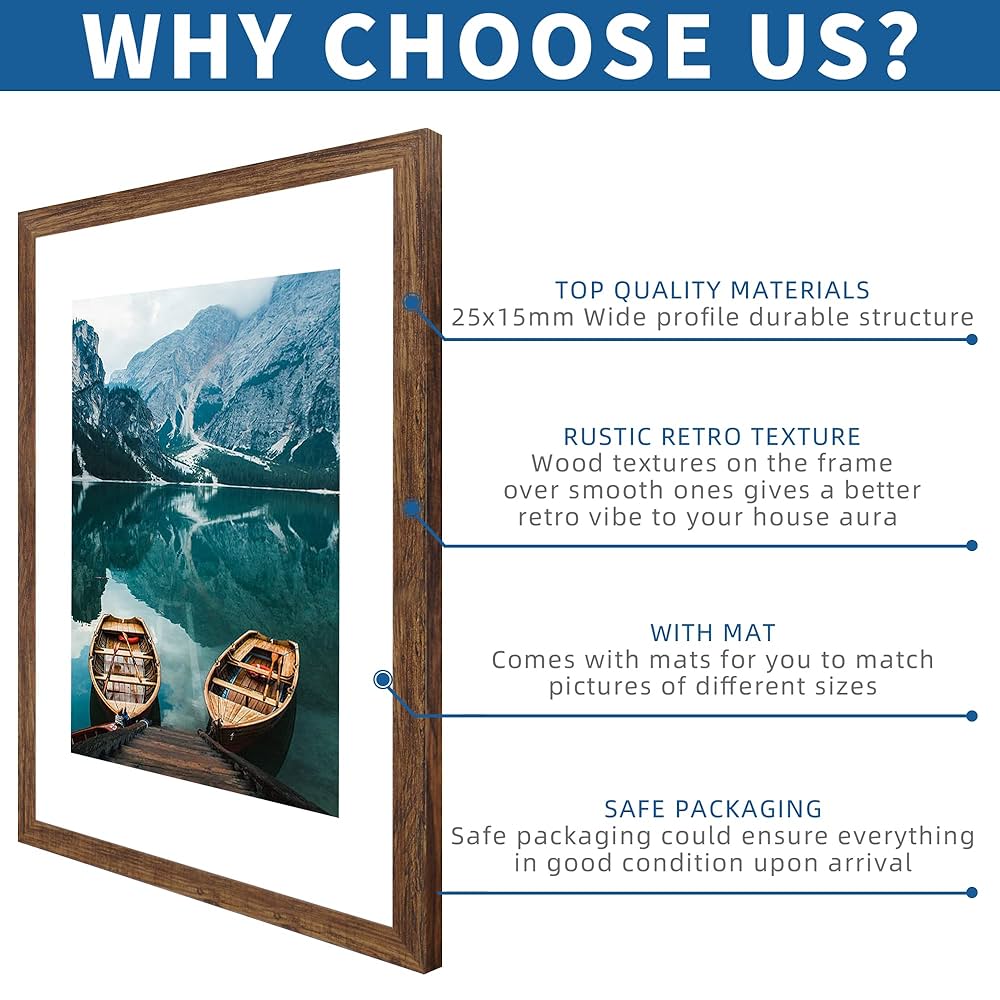 Amazon.com - Hongkee 24x30 Frame Set of 2, Rustic Brown Wood