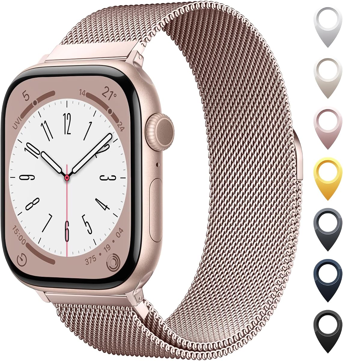 Original Stainless Steel Mesh Loop Compatible with Apple Watch Bands Women | Men 38mm 40mm 41mm 42mm 44mm 45mm 46mm 49mm, Magnetic Clasp for iWatch Bands Series 11 10 9 8 7 6 5 4 Ultra SE 3 2 1