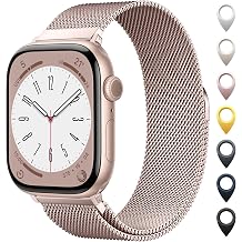حلقة شبكية أصلية من الفولاذ المقاوم للصدأ متوافقة مع Apple Watch 38 مم 40 مم 41 مم 42 مم 44 مم 45 مم 46 مم 49 مم للنساء والرجال، مشبك مغناطيسي بديل لسلسلة iWatch Bands 11 10 9 8 7 6 5 4 Ultra SE 3 2 1