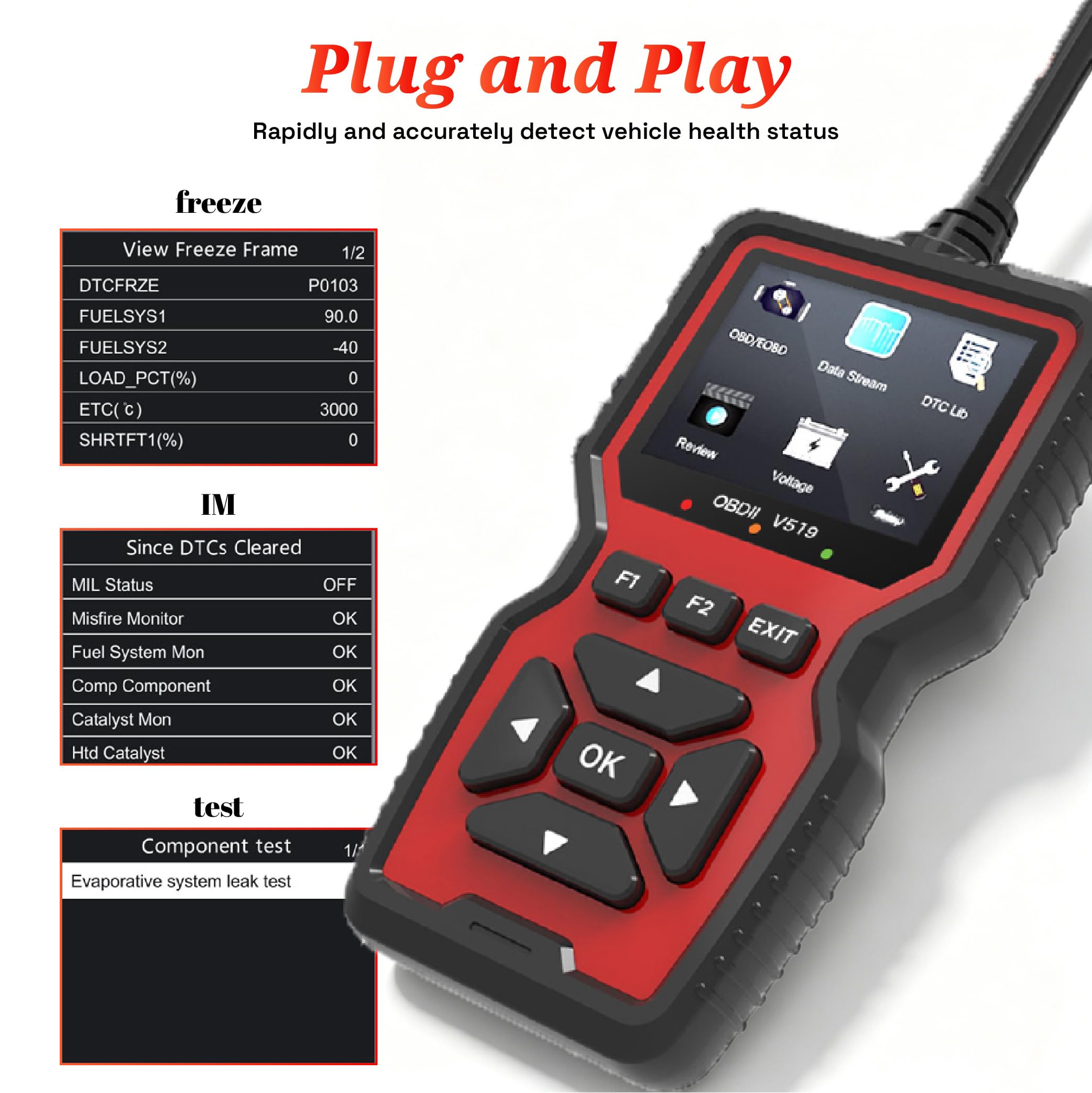 OBD2 Auto Diagnostica per Dacia Dokker Duster Jogger Extreme Logan MCV Nova Supernova 2000-2024, Lettore e Eraser Codici, Solo Cancellazione e Diagnosi Codici Errore, Nessuna Riprogrammazione