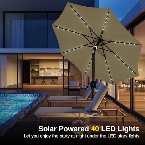 Vista 36 de EAST OAK PUB23003 - Juego de 4 placas base para sombrilla de patio con mortaja y junta de espiga para jardín, color negro