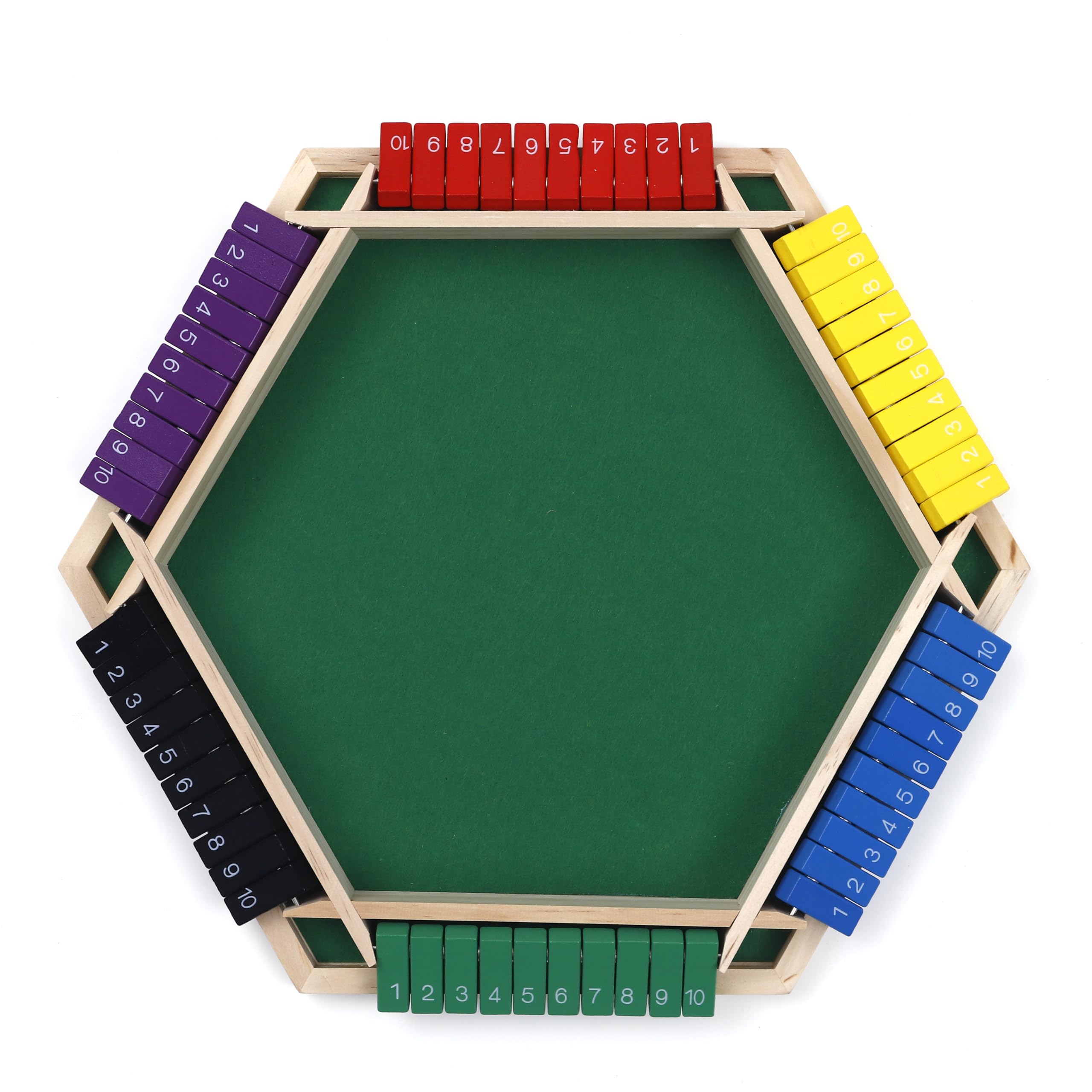 Flero Shut The Box - Set di dadi a 6 giocatori, tattica e gioco di calcolo (multicolore)