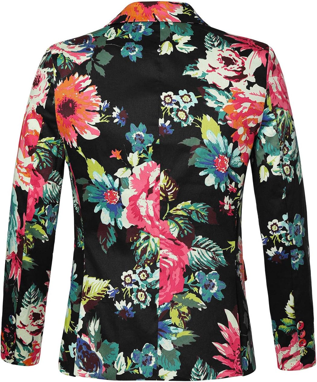 uxcell Men's Suit Blazer Slim Fit Floral Printed One Button Prom Jacket Sport Coat - Image 3