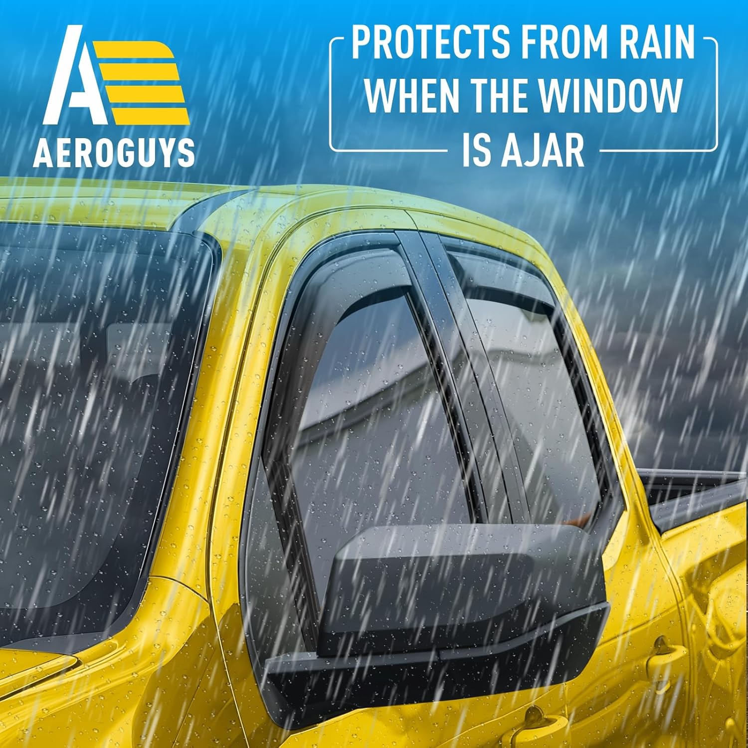 Extra Durable Window Deflectors in-Channel Window Visors Rain Guards Fit for Chevrolet (Chevy) Colorado 2023-2026 Crew Cab, Sun Visors, Wind Vent for Shades, Exterior Car Accessories - 4 pcs. AG0987