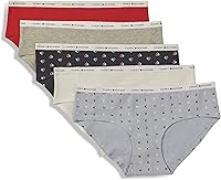 Vista 1 de Tommy Hilfiger Calzones de algodón de corte hipster para mujer, paquete de 5