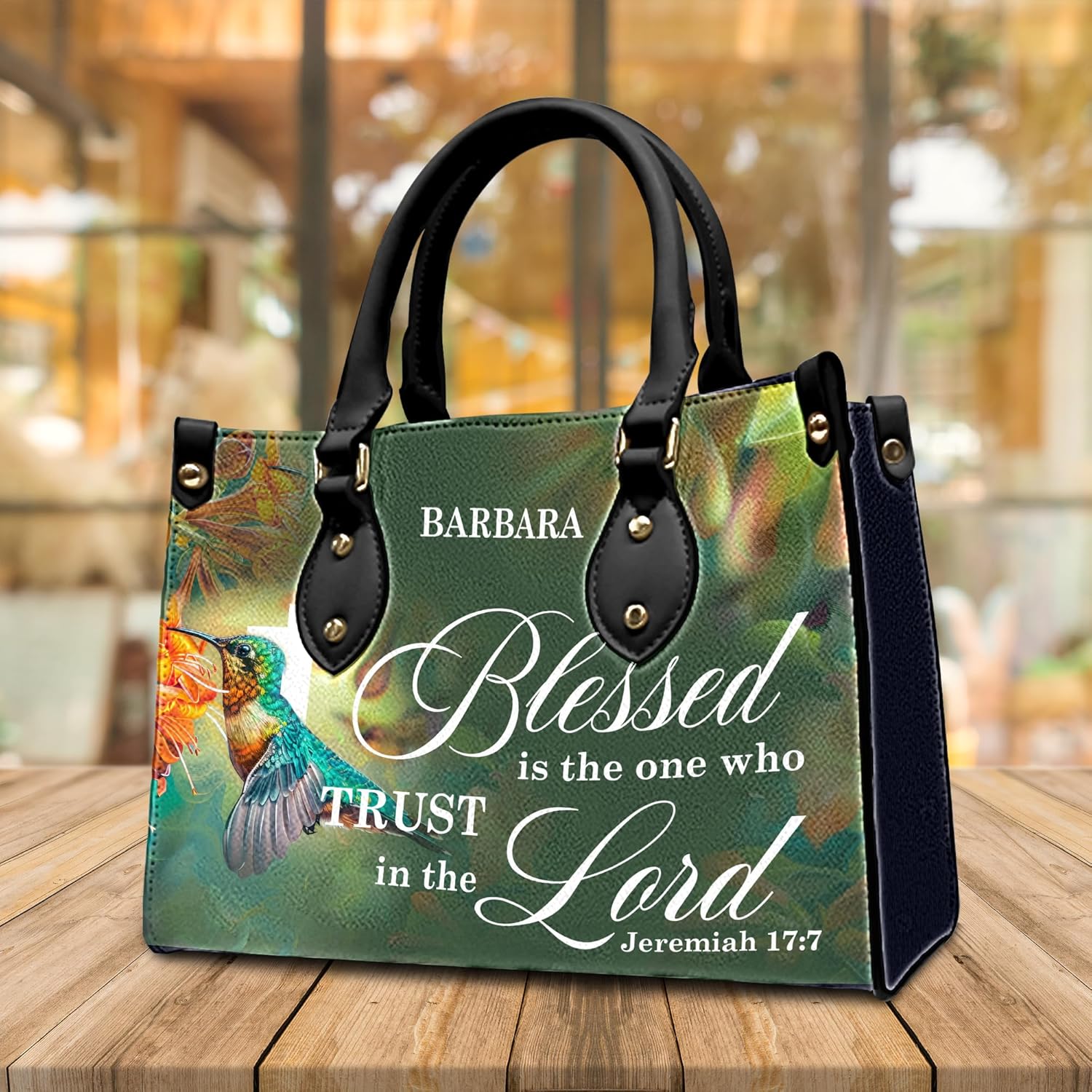 Personalized Christian Leather Handbag, Jesus Christian Tote Bag, Bible Purse, Religious Bags Gift for Mom, Women - Image 7