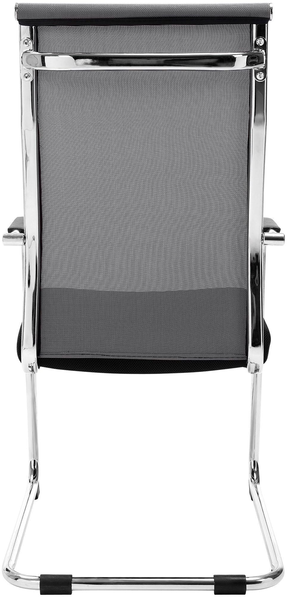 CLP Sedia Cantilever Con Braccioli Brenda I Sedia Sbalzo In Rete E Metallo I Sedia Ospiti Conferenze Imbottita I Sedia Ufficio Max Carico 110 KG, Colore:grigio