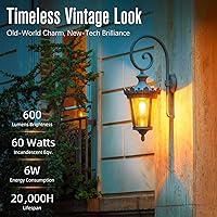 Vista 2 de LED Edison Bulbs Dimmable, E26 Bulb 60 watt Equivalent, Soft White 2700K, ST58 Vintage Light Bulbs, 90+ CRI, 6W 600LM, E26 Medium Base, Clear Glass
