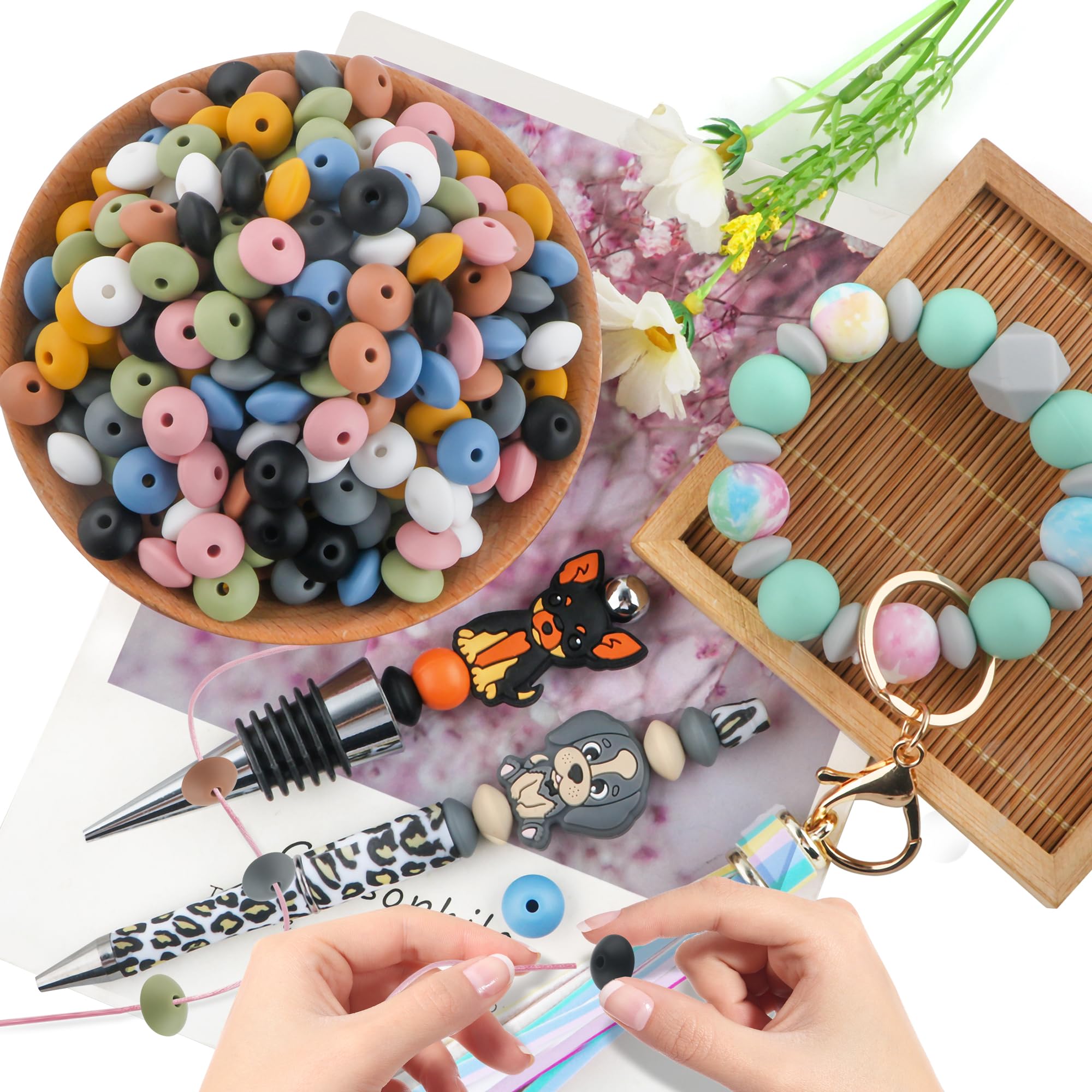 NUKAYAI Silikon-Linsenperlen – 200 Stück, 12 Mm, 10 Farben, Für DIY Schmuck & Basteln