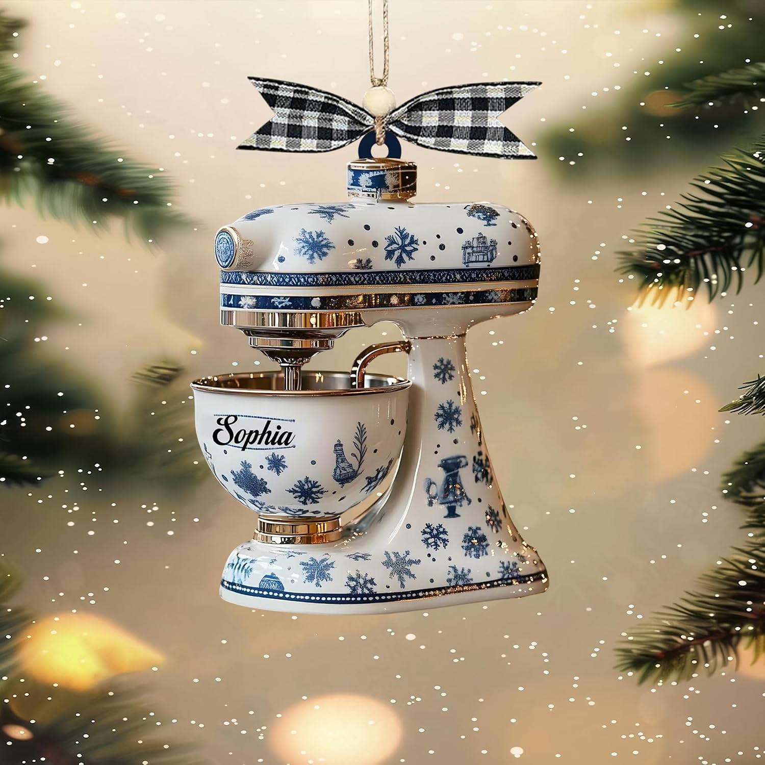 Personalized Baking Christmas Ornaments 2025, 2D Flat Baking Mixer Ornament for Christmas Tree Decor, Custom Baker Christmas Tree Ornament, Baker Xmas Gifts (B02)