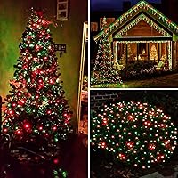 Vista 6 de Guirnalda de luces extralargas para interiores y exteriores, 200 luces LED mejoradas de Navidad, impermeables, 8 modos de enchufe, alambre