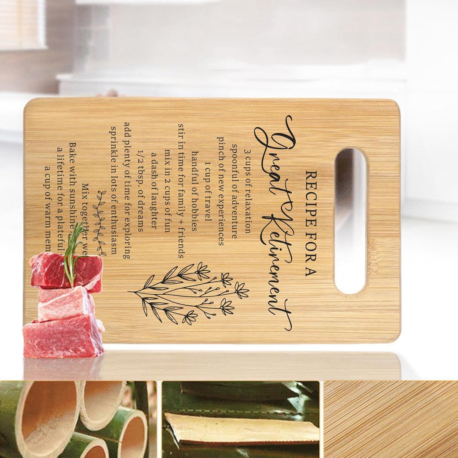 Retirement Gifts for Women, Recipe for a Great Retirement Cutting Board, Happy Retirement Gifts for Grandma Mom Coworker Teachers Nurses Boss Friends, Coworker Leaving Gifts, Retired Gift Ideas - Image 6