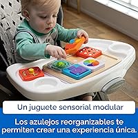 Vista 3 de Fat Brain Toys PlayTab Essentials, tablero modular de actividades sensoriales, tablero de actividades para niños pequeños y bebés a partir de 12
