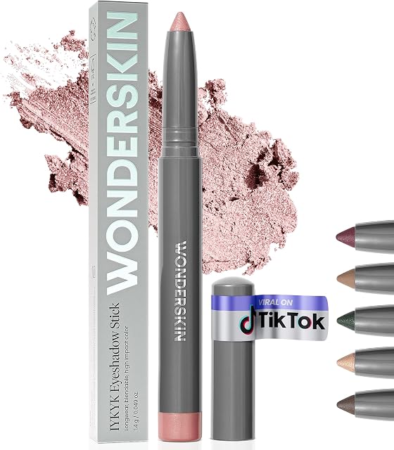 Wonderskin IYKYK Eyeshadow Stick - Longwear Eye Shadow Sticks, Budge-Proof & Bâton d'ombre à paupières étanche avec aiguiseur intégré (Pink Quartz)