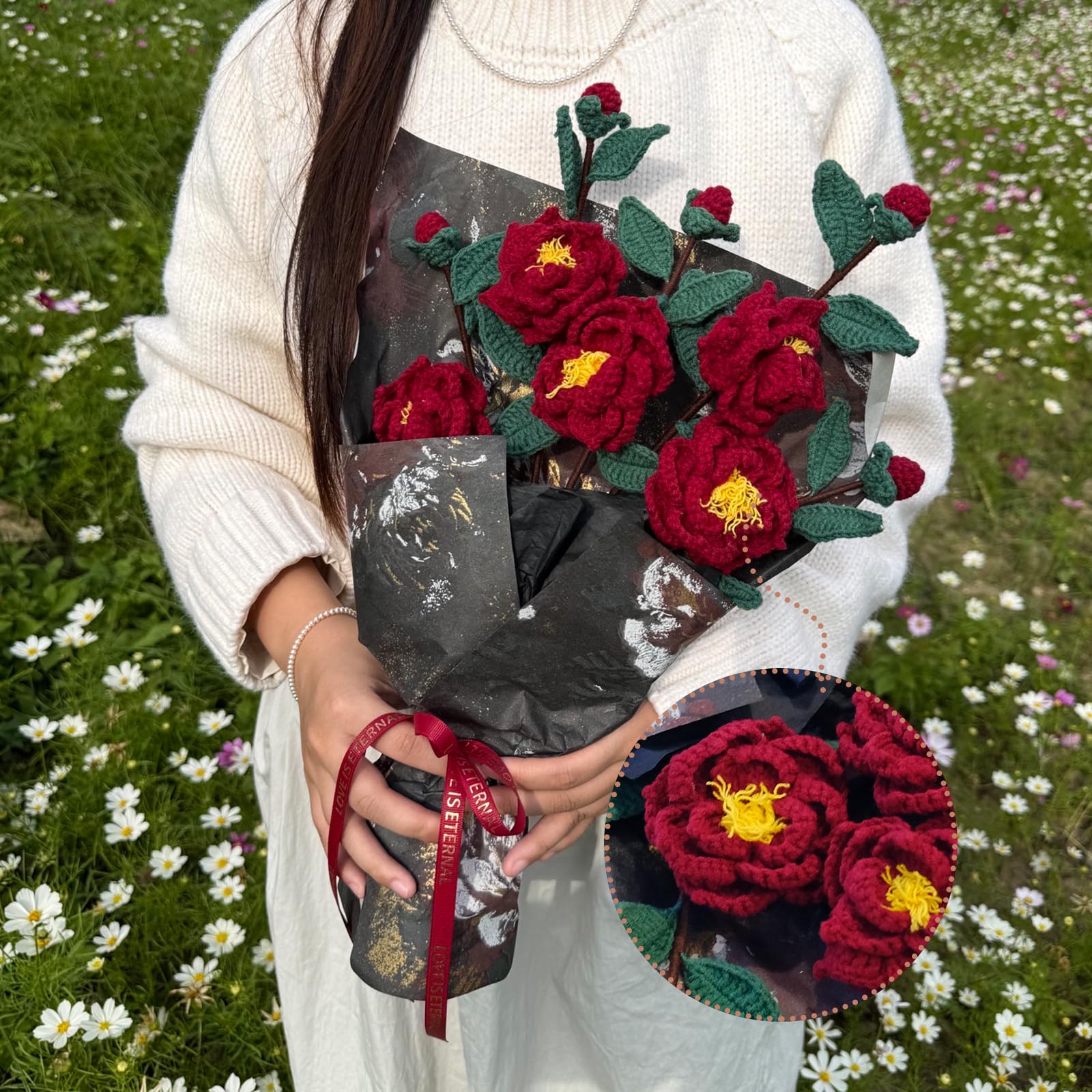 Handcrafted Crochet Flower Bouquet - Perfect for Mother’s Day / Graduation Gift Give your mom a gift she main image 2