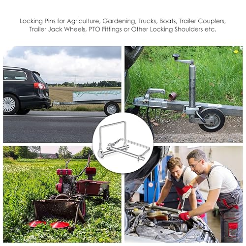 Miniatura 7 de Kenning 30 pasadores de acoplador cuadrados para remolque, 14 pulgadas x 2-34 pulgadas, eje de bloqueo de toma de fuerza, pasador de seguridad,