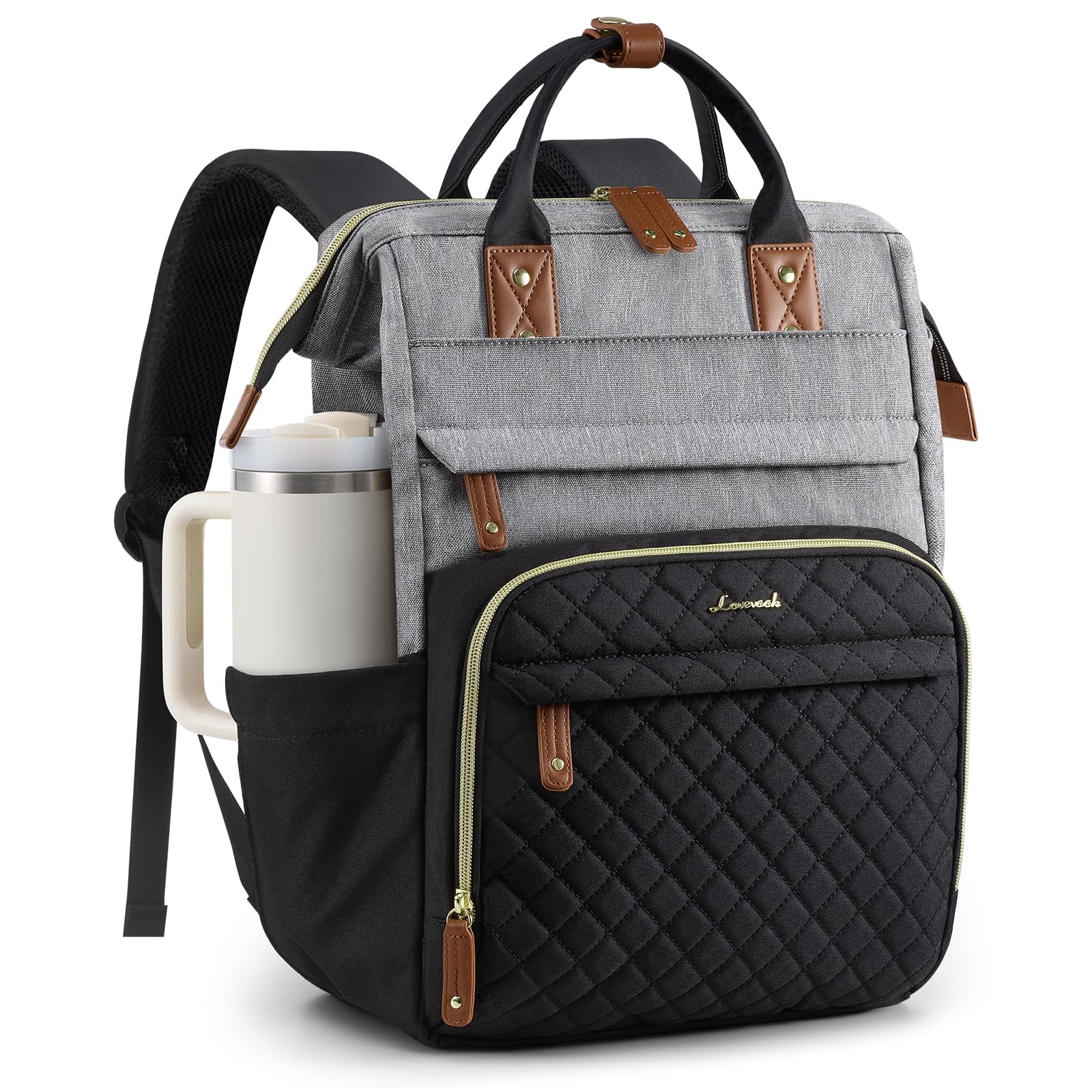 LOVEVOOK Laptop Backpack Women Quilted Teacher Nurse Work Backpack Purse
