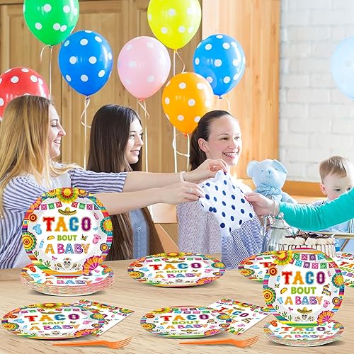 Miniatura 314 de 96 piezas de suministros de fiesta de cumpleaños florales de cumpleaños, platos de papel, servilletas, flores de oro rosa, decoraciones de fiesta