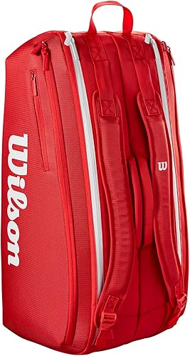 Miniatura 3 de WILSON 2025 Super Tour Rojo Raqueta de Tenis Bolsas - RojoBlanco