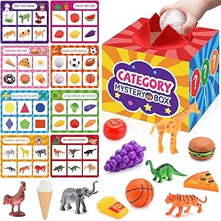 Montessori Sensory Toys for 2-6 Year Olds | 58-Piece Learning & Sorting Games with Mystery Box | Preschool Activities & Speech Therapy Gifts | Easter Basket Stuffers, Birthday Gifts for Boys & Girls