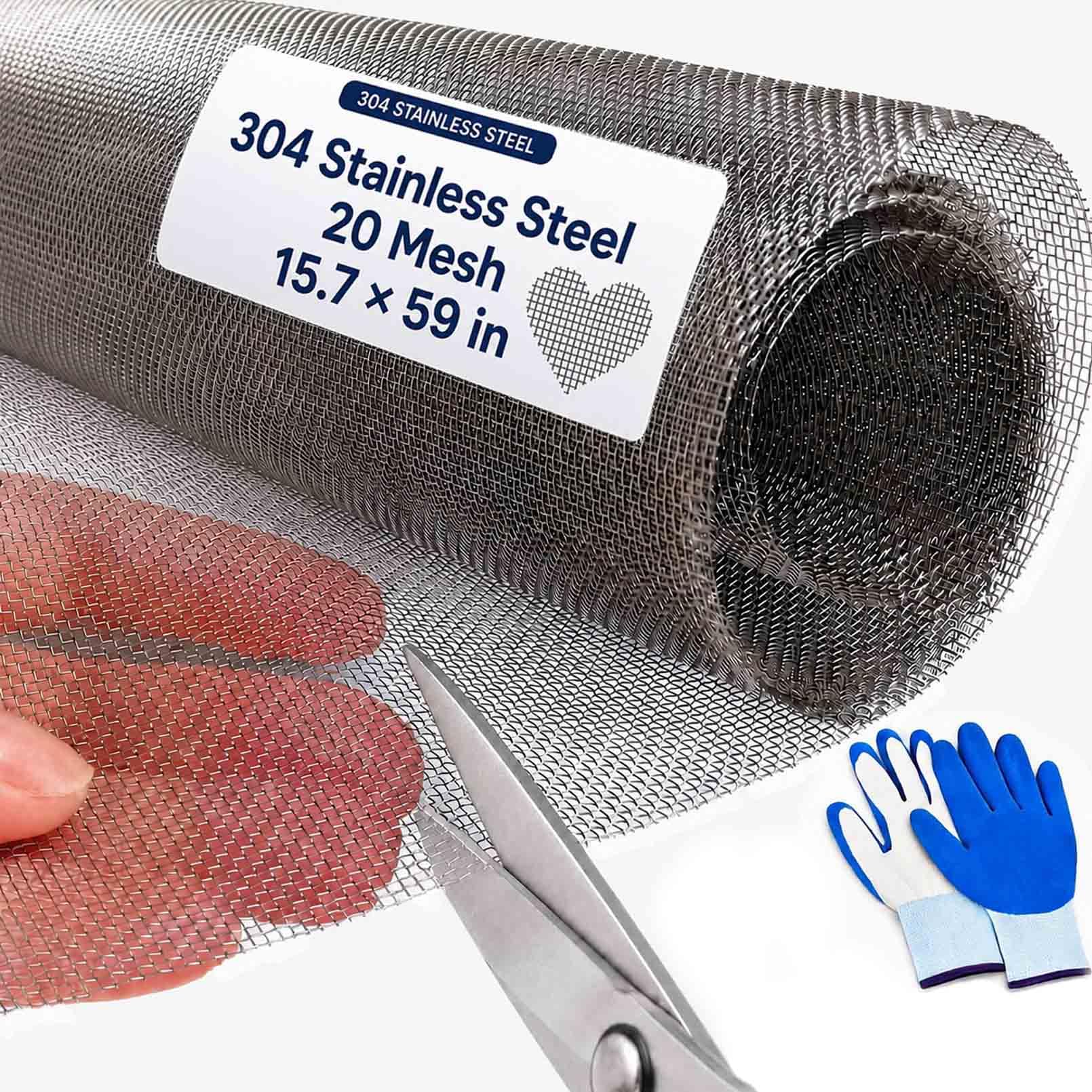 Stainless Steel Wire Mesh Roll - 15.7 x 59" -1