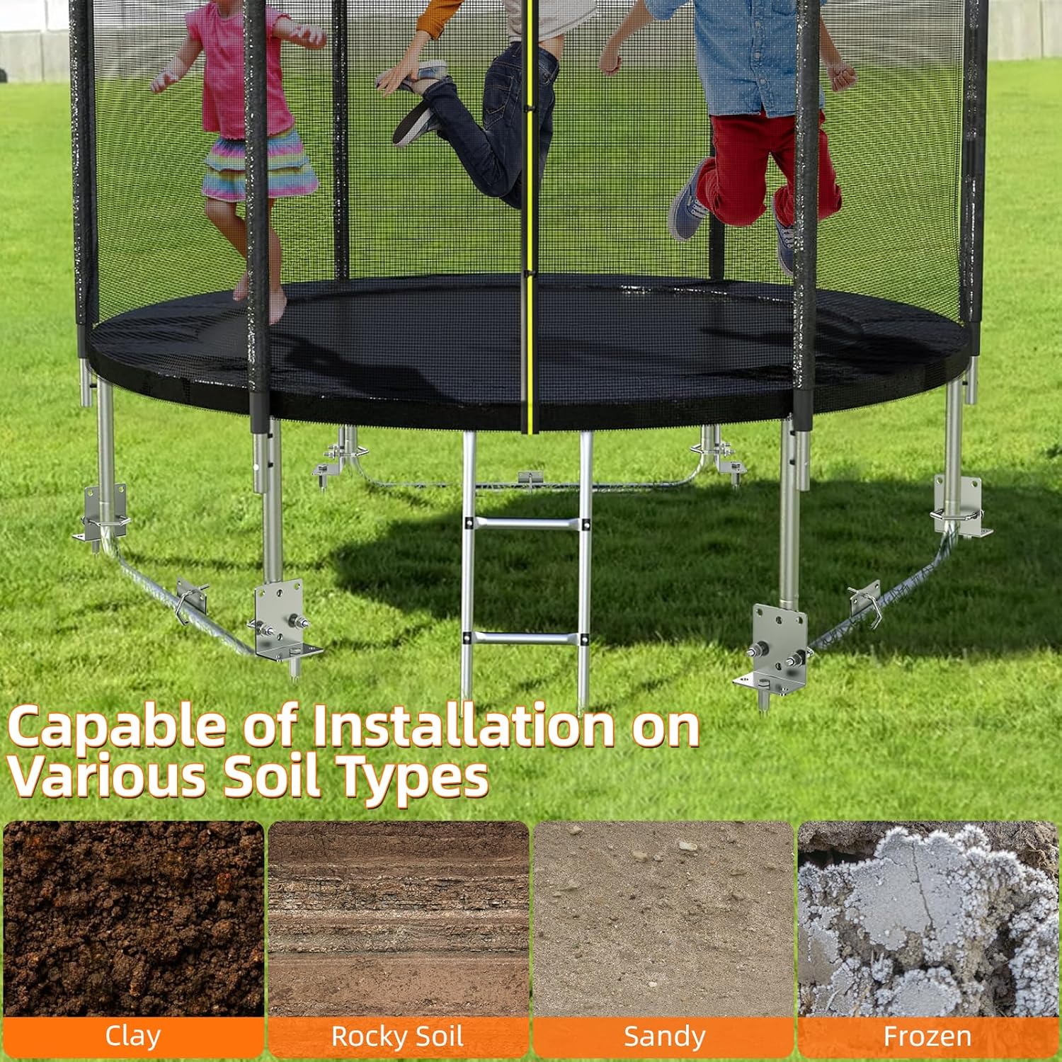 Multi-Purpose Ground Anchors,Trampoline Stakes,Heavy Duty Earth Anchor Kit for Tent Mobile Home Shed Swing Set Fence,Dog Tie Out Stake Multi-Purpose Ground Anchors,Trampoline Stakes,Heavy Duty Earth Anchor Kit for Tent Mobile Home Shed Swing Set Fence,Dog Tie Out Stake