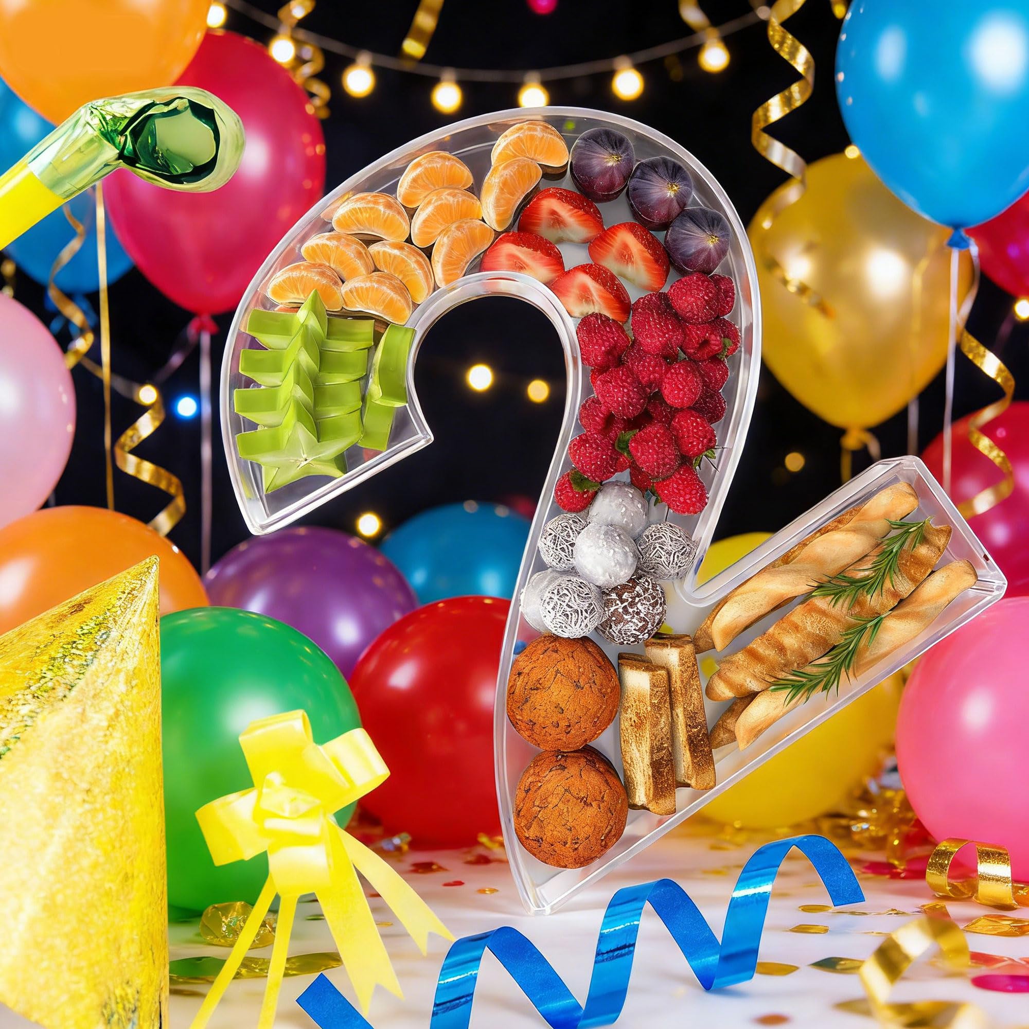 Caja de Tablero de Charcutería con Números de Acrílico Transparente Bandeja Rellenable de Número de Charcutería Acrílica Bandeja Rellenable con Números para Decorar Cumpleaños Aniversario (2)