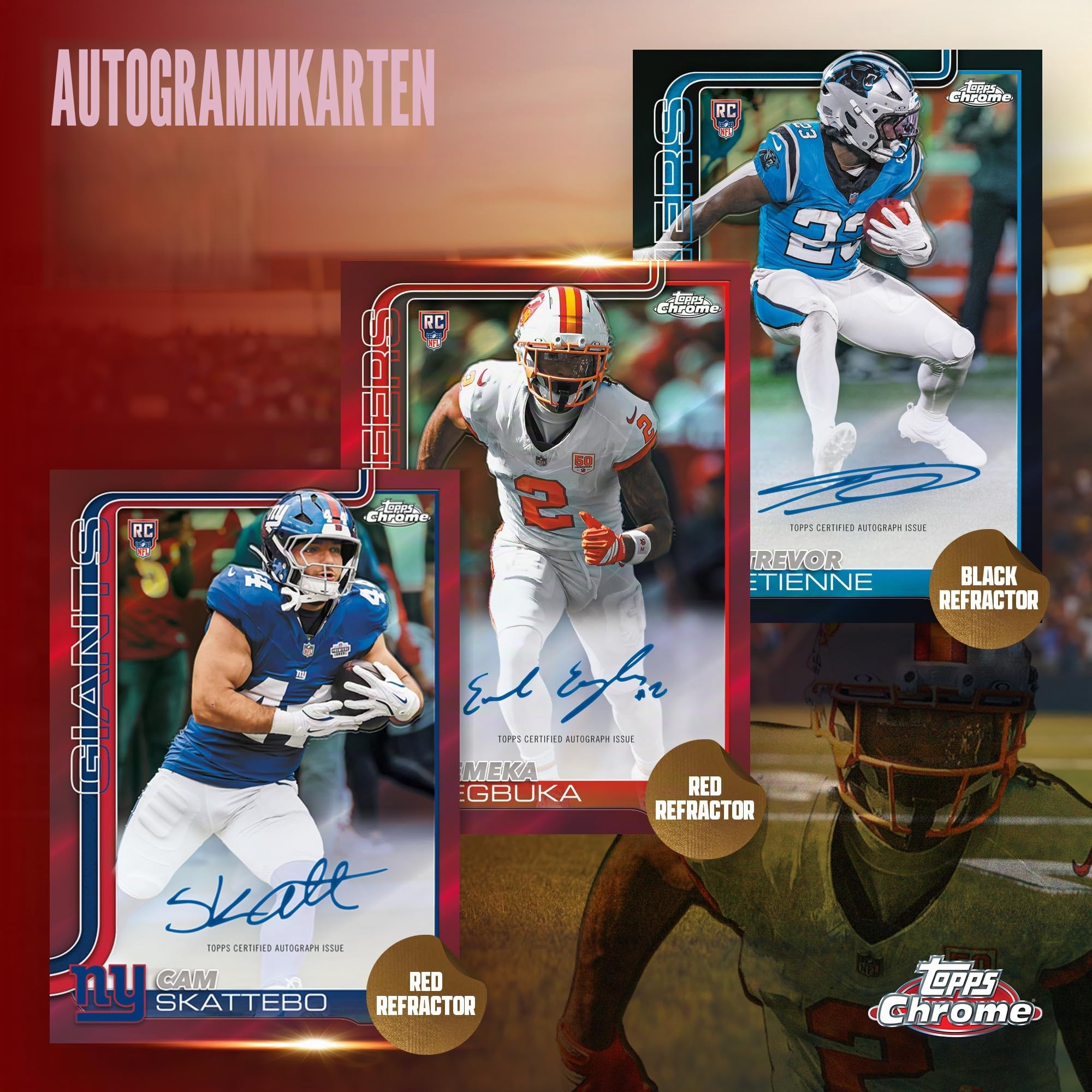 2025 Topps Chrome Football – werkseitig versiegelt – Value Box