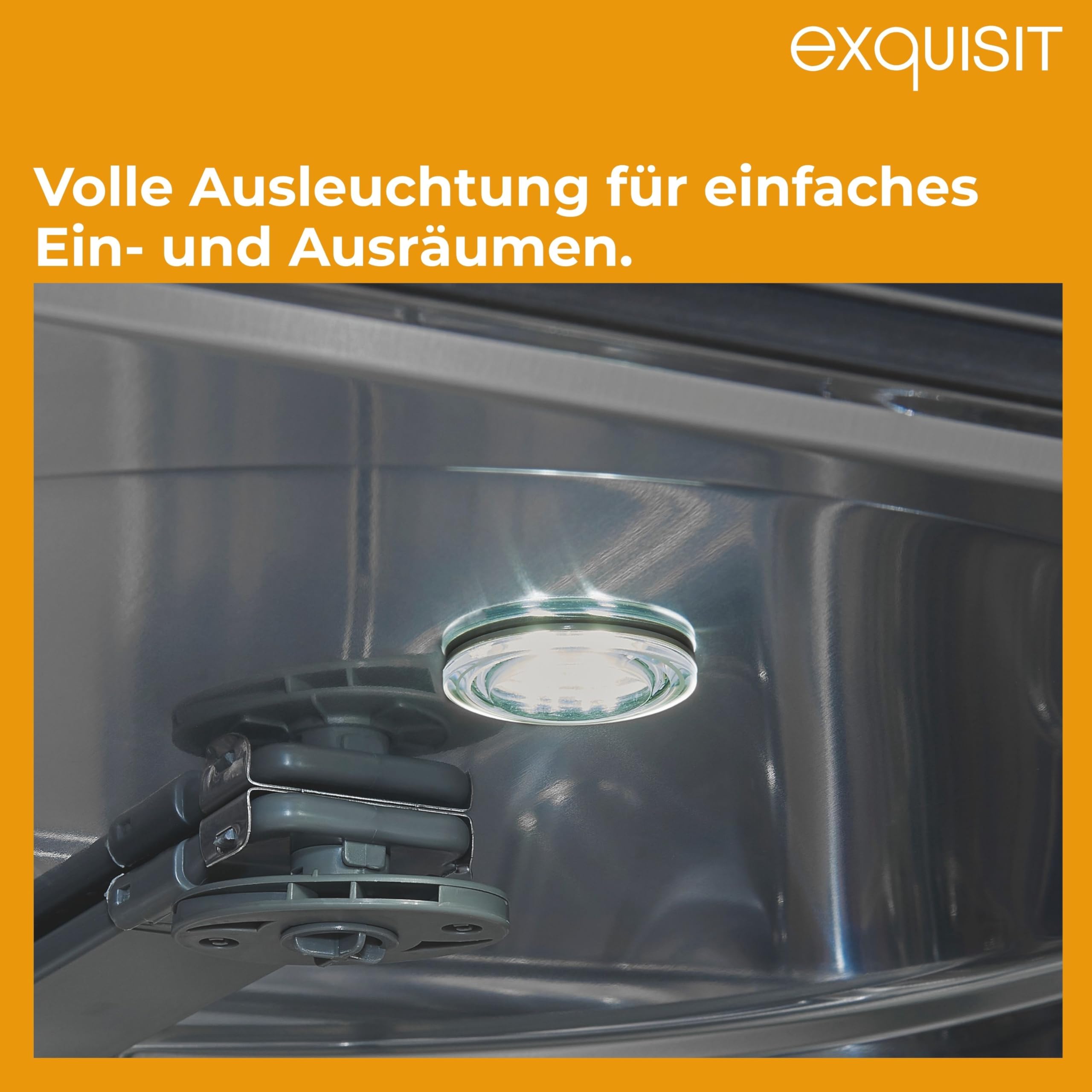Exquisit Lavastoviglie da incasso EGSP9414-EB-030D inox | Lavastoviglie parzialmente integrata 60 cm | Aquastop | InnoWash |14 controsoffitto | Lavastoviglie parzialmente integrata 60 cm