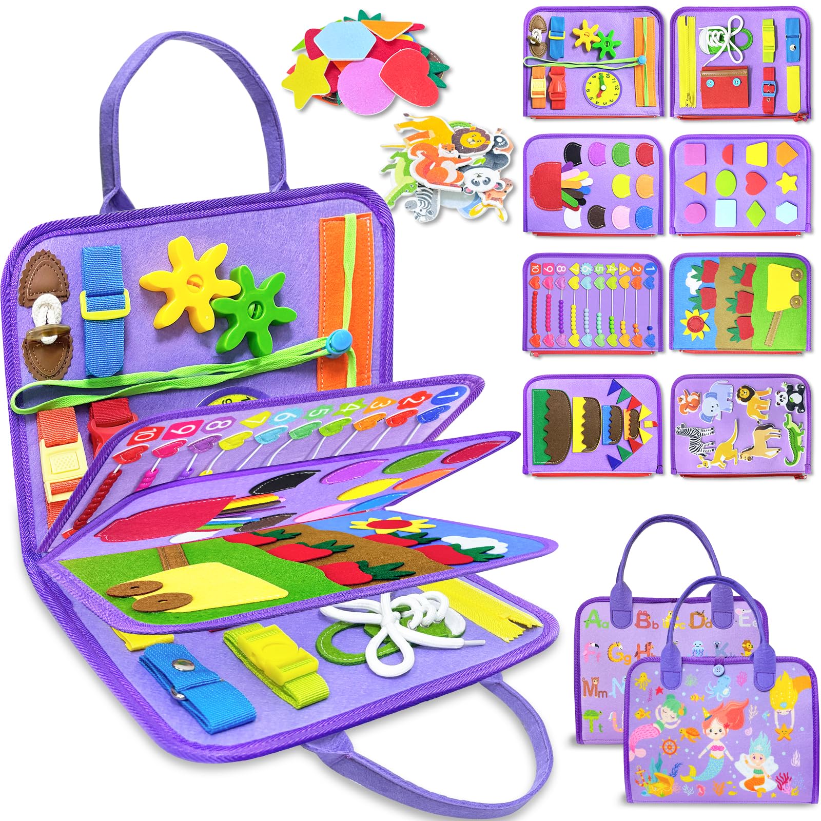Amazon.com: Exorany Busy Board Montessori Toys for 1 2 3 4 Year Old Boy ...
