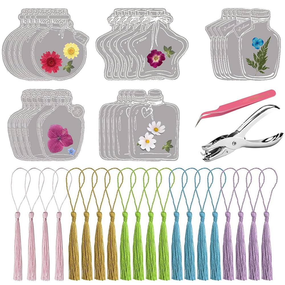 Amazon | DELUXEFOX しおりキット 20枚セット ドライフラワーの