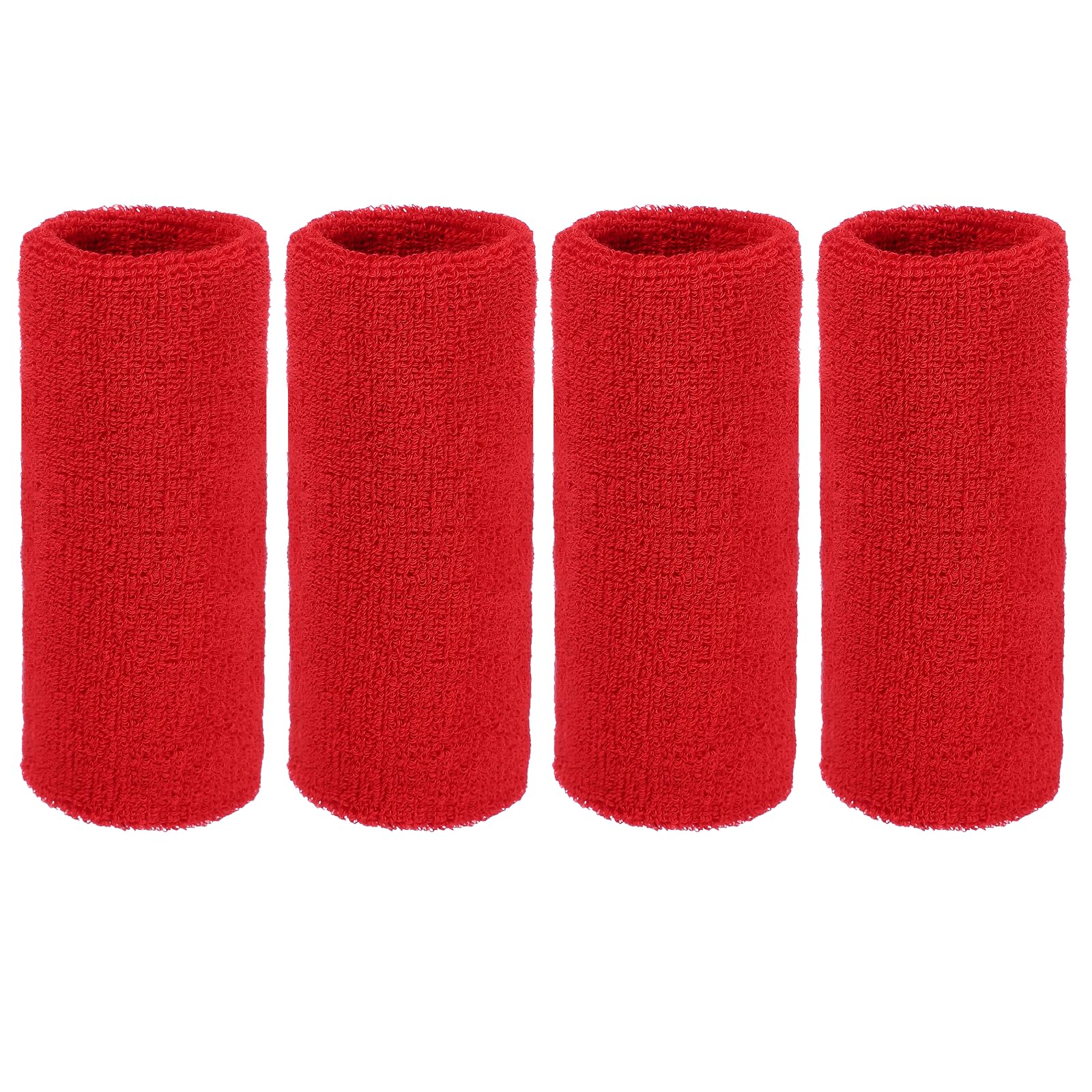 YELARXI Wristbands Sweatbands, Wrist Bands for Sweat Sports Wristbands 6x3 in & 4 Pack & Scarlet-Fitting for (Tennis/Basketball/Football/Running/Working Out/Men & Women) โ image 1