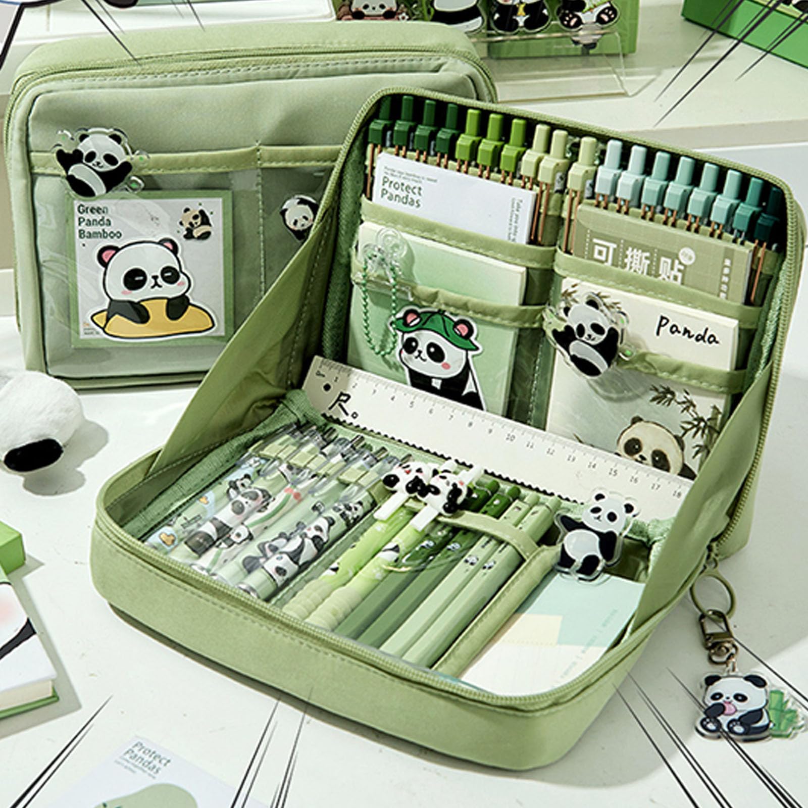 Trousse à en Toile adaptée, Rangement Flexible, Joli d ' Ours, ajout Scolaire Fin pour Un Usage Quotidien, Trousse à Panda Lavable