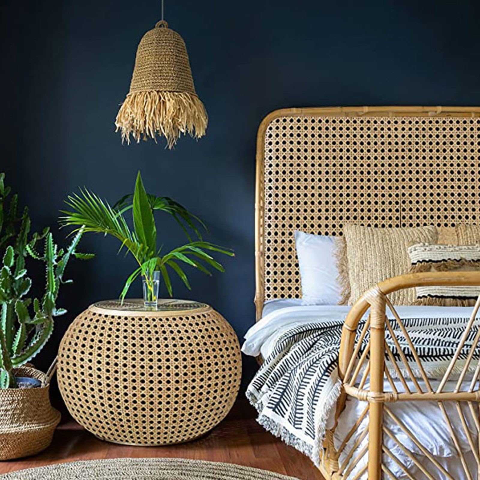 DAZZLEEX Cinghia in vimini per canne di rattan, rotolo di tessuto per sedie, soluzione elegante per la riparazione di mobili, 50,8 cm x 1 m