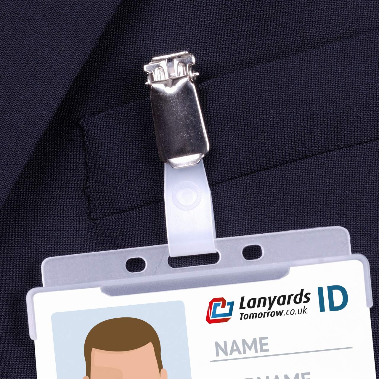 Clip per badge di Lanyards Tomorrow.co.uk – Confezione da 100 clip di bloccaggio per porta badge, impugnatura a strappo, utilizzate per fissare cartellini con nome da visita, pass di sicurezza e porta