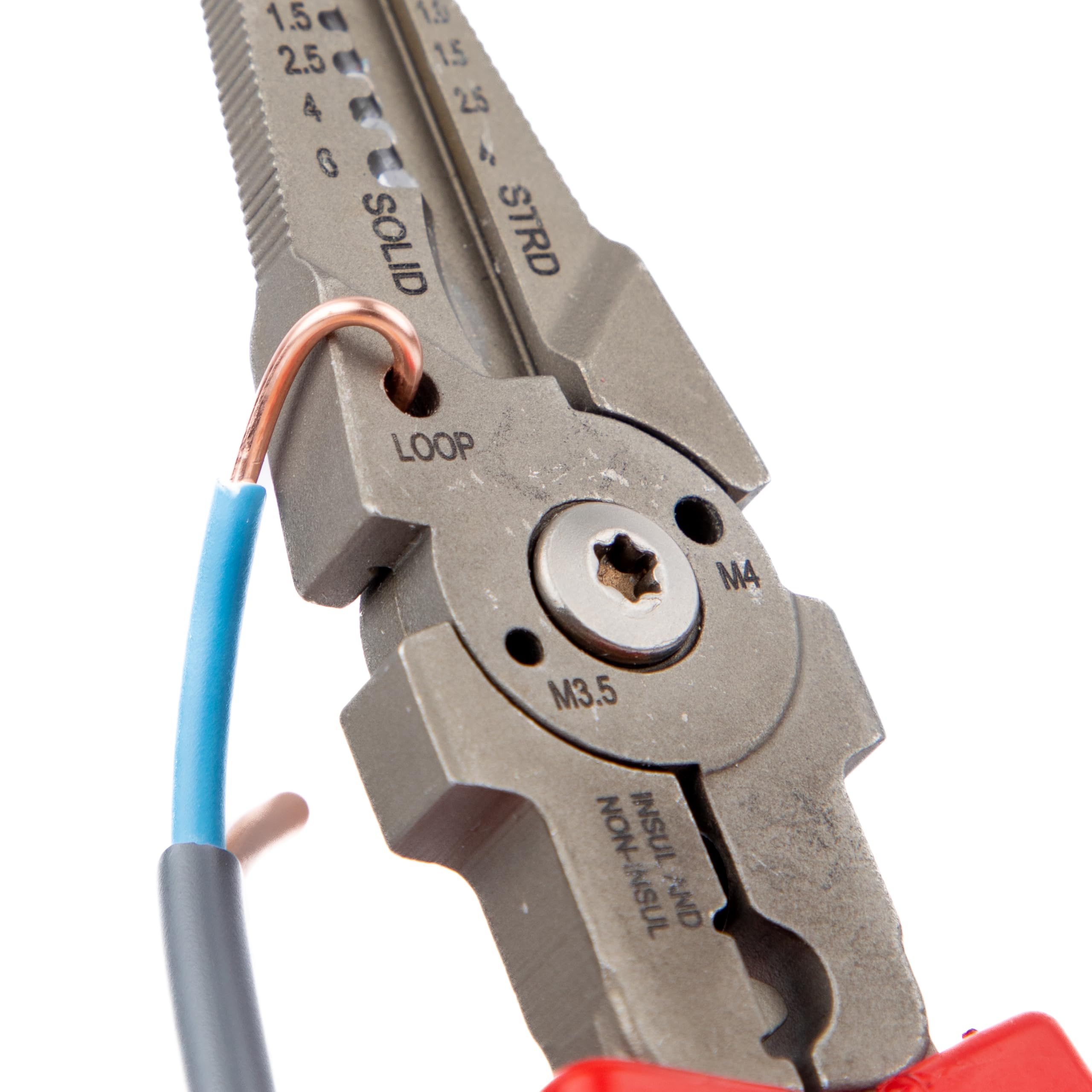 C.K Tools Pince Multifonction VDE 7 en 1 pour Travaux Électriques 210 mm | Six encoches de dénudage pour fils souples et rigides, coupe-boulons M3,5/M4, sertissage de cosses, alésage interne 10-22 mm