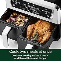 Vista 7 de Cuisinart Freidora de aire de 2 cestas, 2-4.25 QT, total 8.5 QT, 4 funciones: freír al aire, asar, hornear y mantener caliente, características Sync