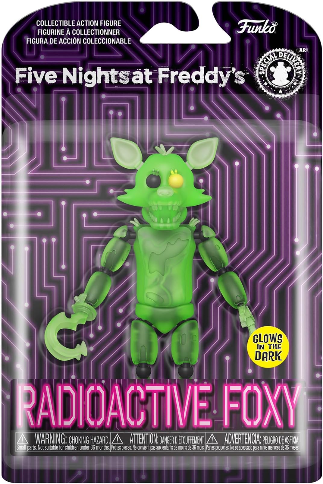 Action Figure: Five Nights At Freddy's (FNAF) - Radioactive Foxy - Glow In the Dark - Collectable Toy - Gift Idea - Official Merchandise