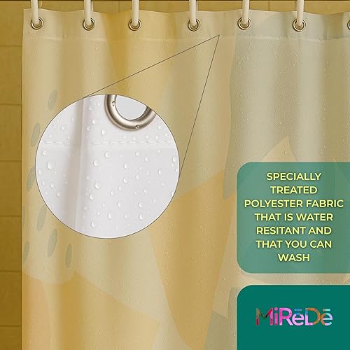 Miniatura 5 de Cortina de ducha, impermeable, dobladillo pesado, ojales libres de óxido, lavable de 72 x 72 pulgadas, 12 ganchos de plástico (regular, tropical)