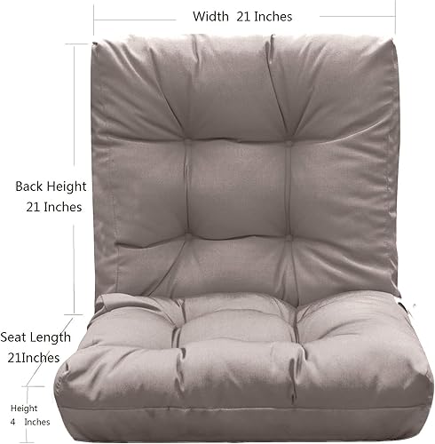 Miniatura 8 de QILLOWAY Cojín de asiento y respaldo para exteriores, cojín de repuesto de temporada primaveraverano (naranja)