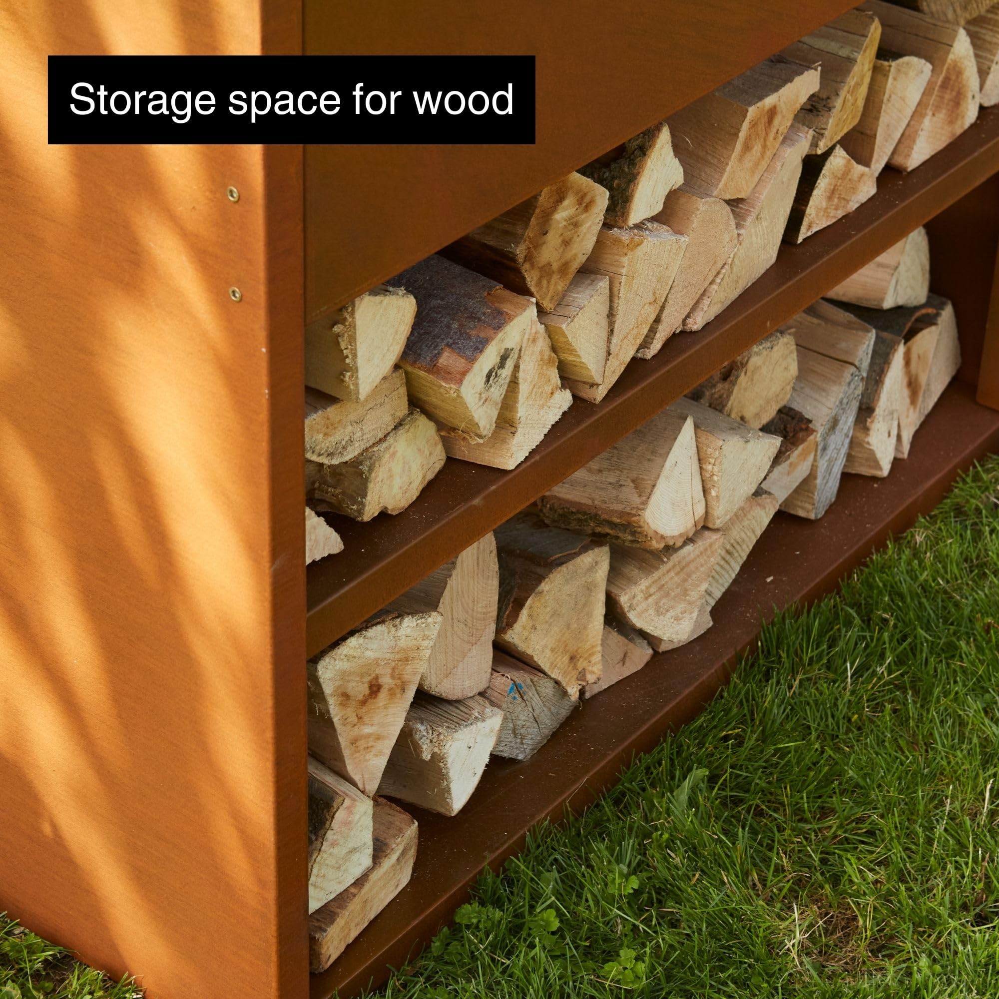 Barbecook Cocina de exterior Nestor Buddy Mesa de trabajo para barbacoa en acero corten, 112x55x90cm