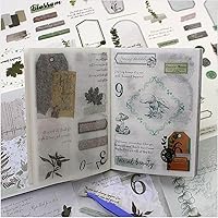 Vista 1 de 40 hojas de calcomanías Washi con temática de la naturaleza para adultos, 180 calcomanías de plantas botánicas con 20 papeles adhesivos estéticos