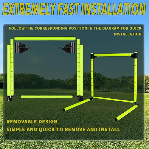 Miniatura 3 de Obstáculos ajustables con báscula equipo de entrenamiento de agilidad desmontable para pista, fútbol y fútbol, uso en interiores y exteriores, ideal
