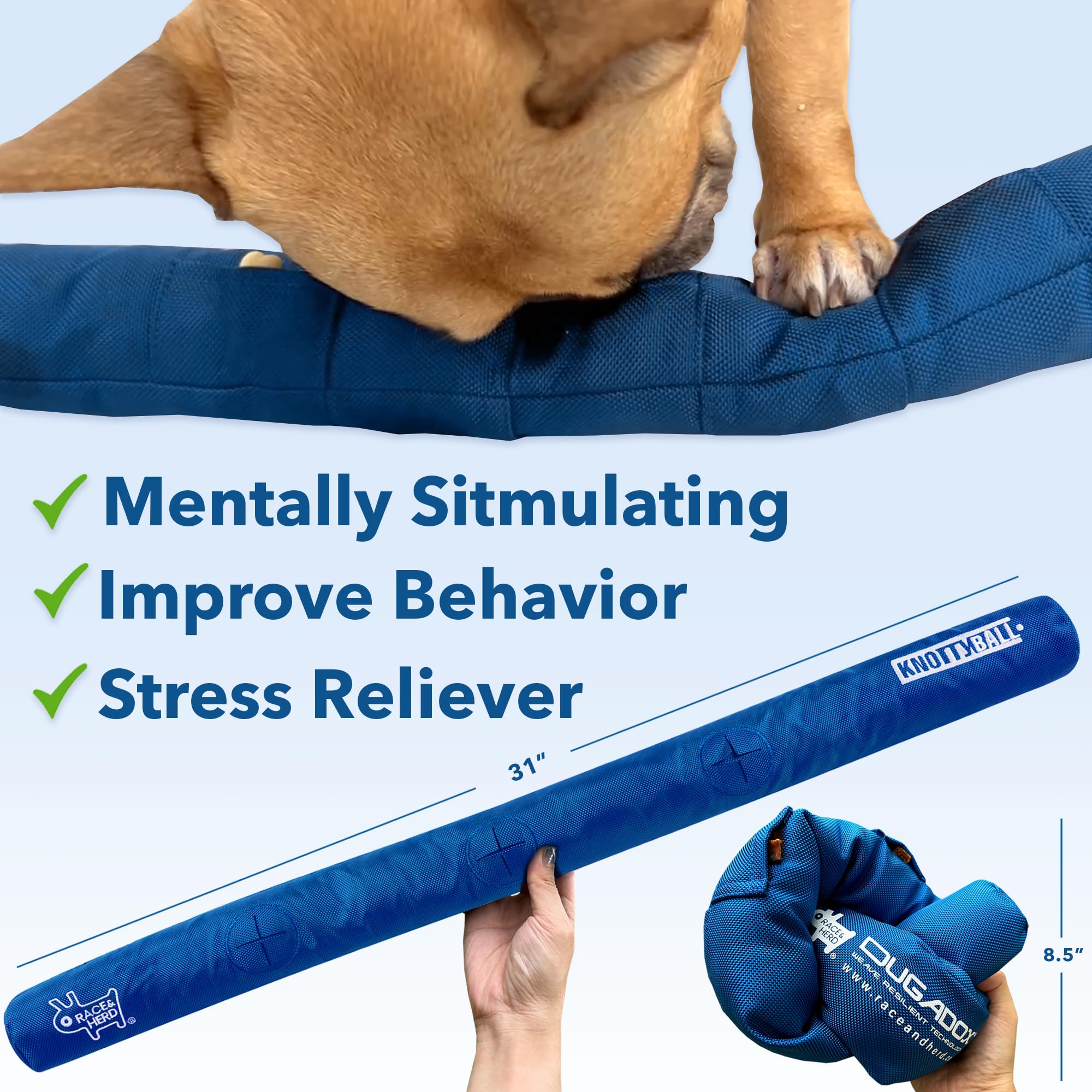 KnottyBall Hundespielzeug, interaktiver Schnüffelball und Puzzle-Spielzeug für Hunde jeder Größe, Schnüffelball, fördert natürliche Futtersuchfähigkeiten, langsames Füttern von Hunden, Anreicherung
