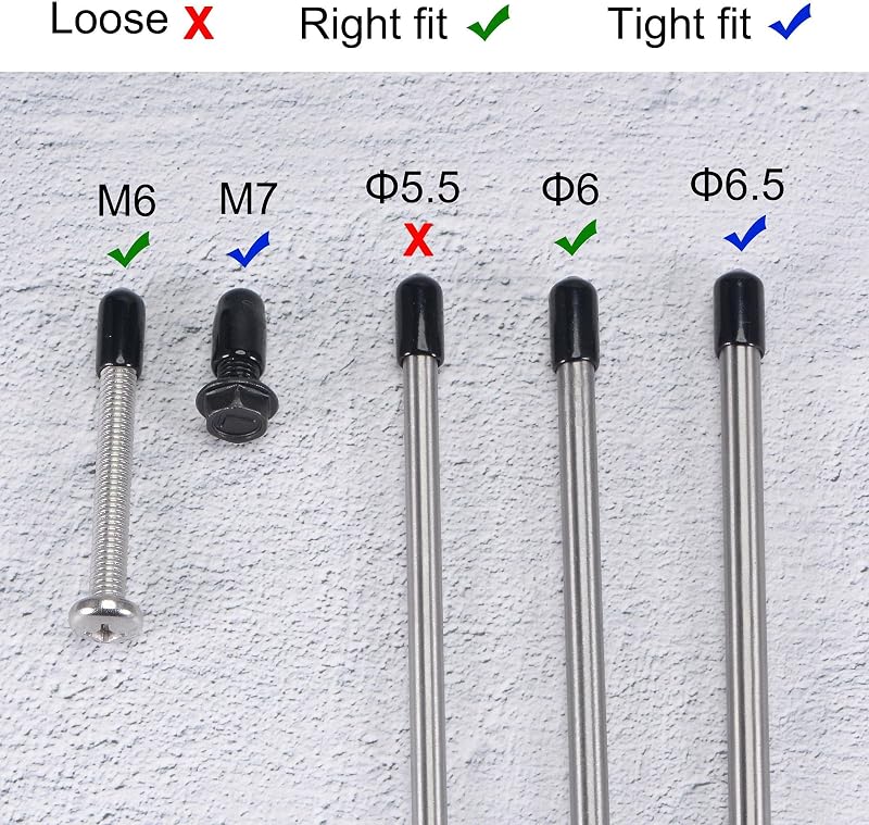sourcing map 100 db gumi végzáró sapka 6 mm fekete csővezetékhez bútor lábhoz csavarhoz