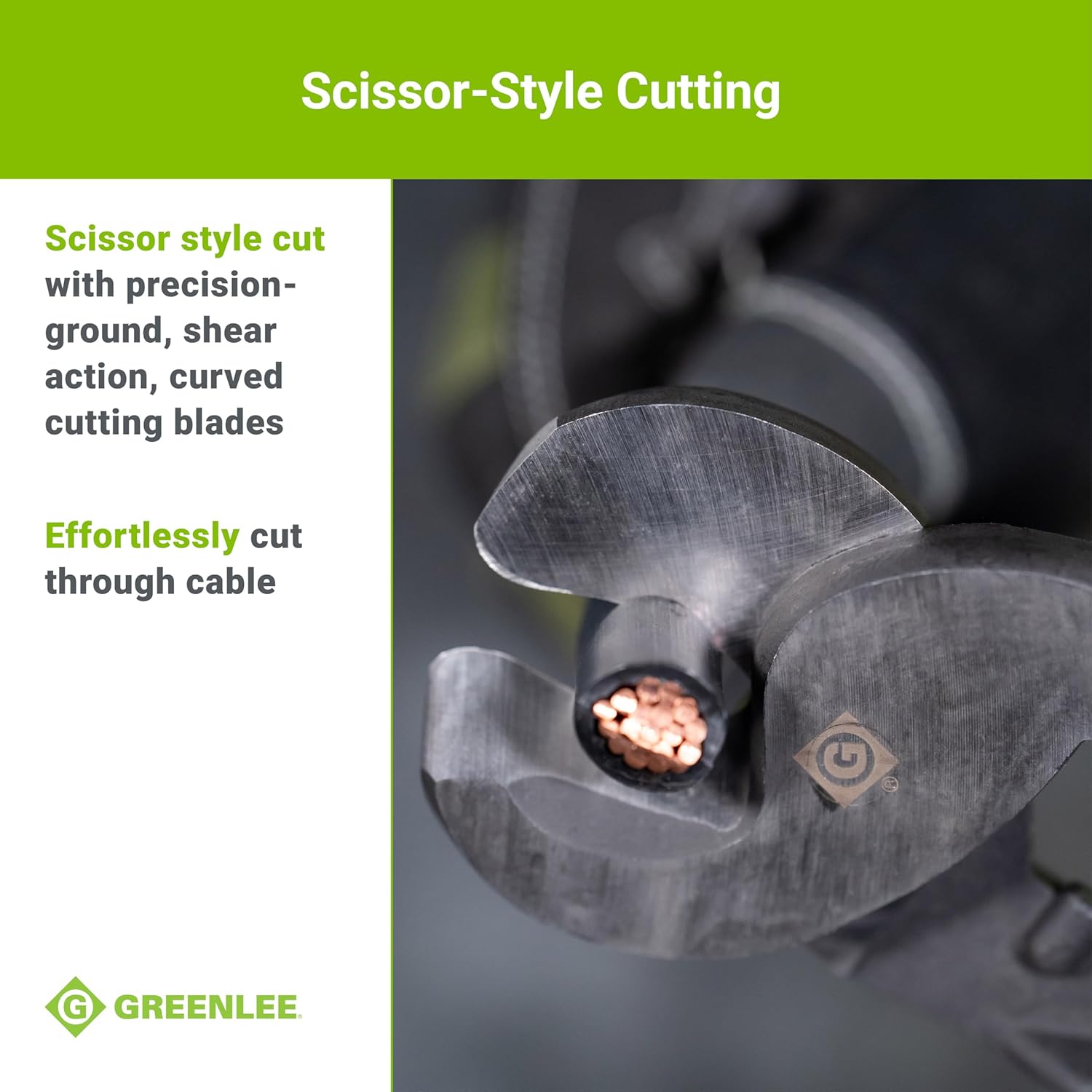 Greenlee 727 9-3/4" Handheld Cable Cutter for Copper and Aluminum Cables Up to 2/0, 70 Square Millimeters